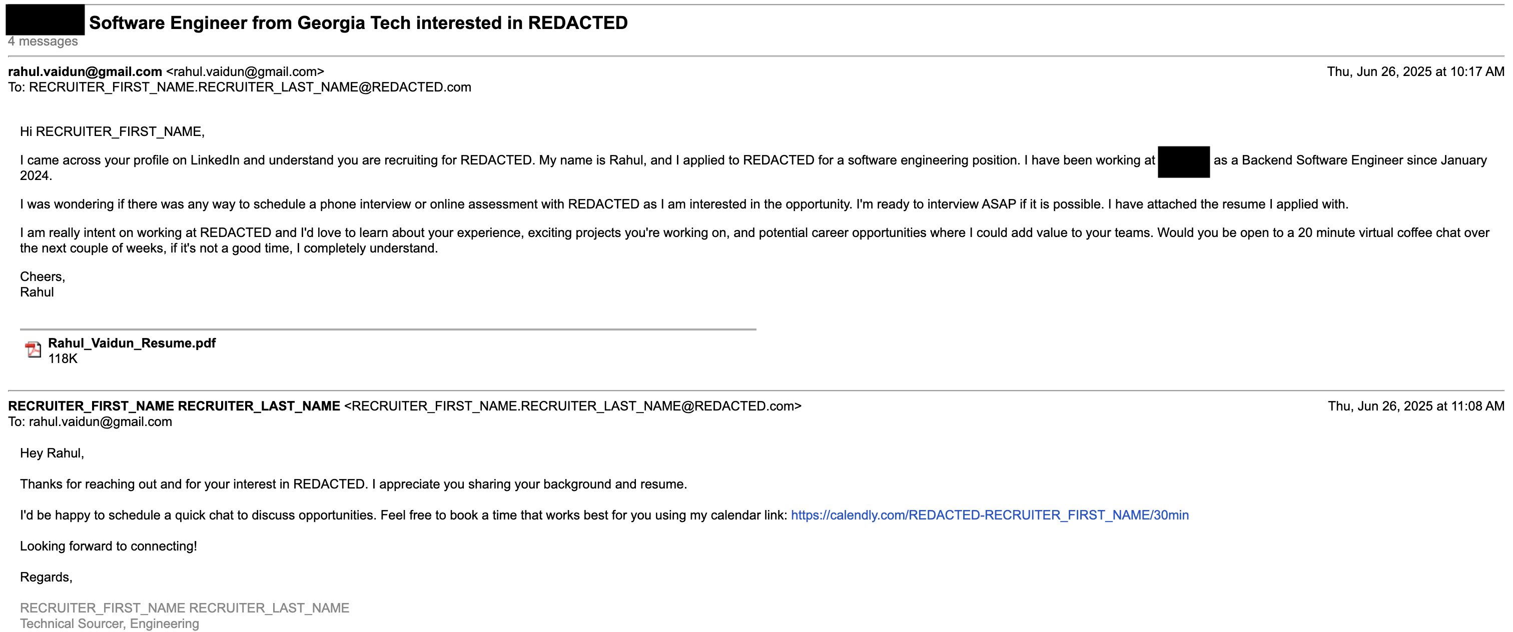 email success